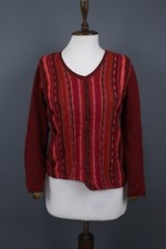 Suéter confortável KUNA vermelho 100% bebê alpaca malha boêmio relaxado tamanho P comprar usado  Enviando para Brazil