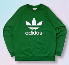 Moletom Adidas Originals Trefoil Crew logotipo frontal masculino tamanho L H06653 verde comprar usado  Enviando para Brazil