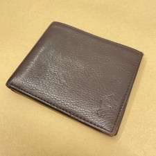 Carteira polo masculina Ralph Lauren couro pebbled bifold marrom fina comprar usado  Enviando para Brazil