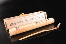 U3693: Colher de chá japonesa de madeira bambu Chashaku para fazer, automática com caixa assinada comprar usado  Enviando para Brazil