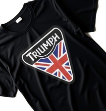 Camiseta Triumph Motorcycle logotipo Union Jack bicicleta britânica unissex preta P-4XL, usado comprar usado  Enviando para Brazil