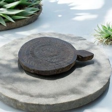 Placa de chakla esculpida vintage Tula – Decoração de cozinha tribal de madeira comprar usado  Enviando para Brazil