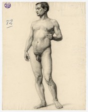 Henri Bonnerot, desenho acadêmico de figura masculina nua, academia 1908 comprar usado Henri Bonnerot, desenho acadêmico de figura masculina nua, academia 1908 comprar usado  Enviando para Brazil