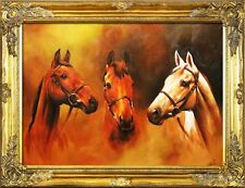Pferde - Pintura Al Óleo Pintado a Mano Marco Firmado 84x63cm, G15599 na sprzedaż  PL