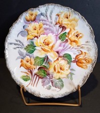 Placa de armário vintage assinada dos anos 40-50 J. Mace "Rosas Amarelas" ~Ucagco Japão 8,5" comprar usado  Enviando para Brazil