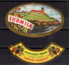 Etiquetas publicitárias tchecas - Rótulos para garrafas de vinícola Ludmila, usado comprar usado  Enviando para Brazil