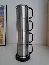 Ensemble tasses acier d'occasion  Veauche