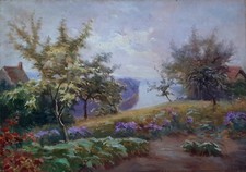 Tableau ancien paysage d'occasion  France