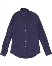 Camisa masculina slim fit RALPH LAUREN grande azul marinho algodão GR08 comprar usado  Enviando para Brazil