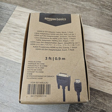 Amazon Basics cabo adaptador HDMI para DVI 1080p preto 3 pés NOVO caixa aberta comprar usado  Enviando para Brazil