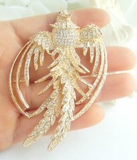 Broche colgante de cristal de estrás bonito pájaro fénix animal animal EE02338 segunda mano  Embacar hacia Mexico