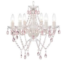 Candelabro 6 velas branco e rosa acrílico cristal luminária de teto, usado comprar usado  Enviando para Brazil