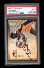 2000 Ultra WNBA Lisa Leslie Fresh Ink autógrafo ouro/50 PSA 7 automático 10 SE1017 comprar usado  Enviando para Brazil