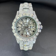 Relógio masculino hip hop luxo Ice Out Bling Iced Cz diamante data redonda NOVA CHEGADA, usado comprar usado Relógio masculino hip hop luxo Ice Out Bling Iced Cz diamante data redonda NOVA CHEGADA, usado comprar usado  Enviando para Brazil