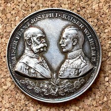 Aliança Alemanha Áustria, rara medalha de prata início da Primeira Guerra Mundial Segunda Guerra Mundial, 1914!  E25260 comprar usado  Enviando para Brazil