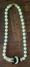 Colar de cisne vintage anos 80 SWAROVSKI gargantilha pérolas ouro preto esmalte cristais comprar usado  Enviando para Brazil