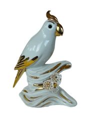 Estatueta de porcelana Capodimonte Swarovski cristal Limoges assinada pássaro papagaio ouro comprar usado  Enviando para Brazil