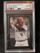 2008 UPPER DECK MASTERPIECES EMOLDURADO PRETO #98 JOHNNY BENCH REDS PSA 10 GEM SP comprar usado  Enviando para Brazil