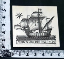 WUNDERKAMMER C EXLIBRIS 970 " CARAVELLA ANNO 1958 " - * ITALO ZETTI * - X SIGNED comprar usado  Enviando para Brazil