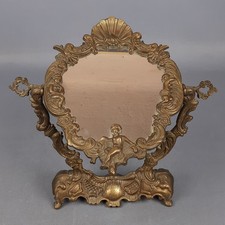 Specchiera Da Tavolo Ottone Basculante Stile Vittoriano Con Rilievi Vintage 1960, usado comprar usado  Enviando para Brazil