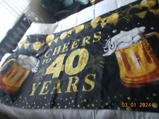 Enorme Banner 42" x 72" Cheers to 40 Anos para Serviço ou Aniversário de Casamento comprar usado  Enviando para Brazil