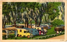 Usado, Cartão postal vintage de linho trailer acampamento turístico em Dixieland Key West FL 1941 comprar usado  Enviando para Brazil