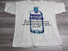 Camiseta Gráfica Vintage Absolute Vodka Parody Jerusalem Israel Pride Anos 90 GG comprar usado  Enviando para Brazil