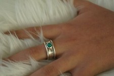 NOVO Anel de Declaração Gravado Uno De 50 Vidro Murano Estampado Prata Banda Aberta 7 M comprar usado  Enviando para Brazil