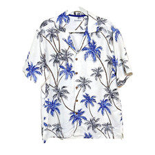 Caribe - Camisa masculina branca, azul, cinza tropical palmeira botão GG nova sem etiquetas comprar usado Caribe - Camisa masculina branca, azul, cinza tropical palmeira botão GG nova sem etiquetas comprar usado  Enviando para Brazil