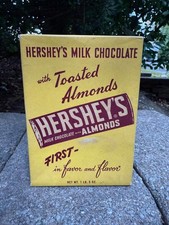 Barras de chocolate vintage Hershey amêndoa balcão caixa de exibição, usado comprar usado  Enviando para Brazil