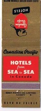 Matchbook Cover CP Canadian Pacific Hotels From Sea to Sea na sprzedaż  Wysyłka do Poland