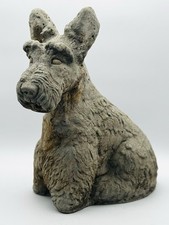 CONCRETO CIMENTO VINTAGE DESGASTADO COM INTEMPÉRIES Pedra Fundida Jardim Cachorro Filhote Schnauzer Terrier comprar usado  Enviando para Brazil