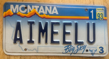 Usado, Placa de licença de vaidade Montana "Aimee Lu" MT AMY LOU comprar usado  Enviando para Brazil