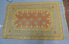 Tapete antigo Aubusson tecido de lã art déco bordado tapeçaria feito à mão 36 x 50 comprar usado  Enviando para Brazil