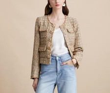 Casaco/jaqueta curta de tweed moda feminina outono novo atacado de fábrica 2025 S-XXL comprar usado  Enviando para Brazil
