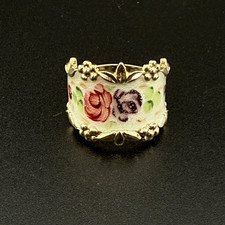 Usado, Anel floral esmaltado ouro esterlina lavado flores pintadas à mão Joseph Esposito assinado comprar usado Usado, Anel floral esmaltado ouro esterlina lavado flores pintadas à mão Joseph Esposito assinado comprar usado  Enviando para Brazil