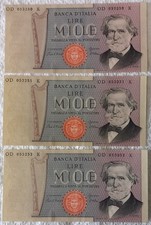 N.3 1000 lire usato N.3 1000 lire usato  Villar Perosa