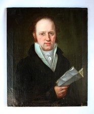 Portret imperium portret eleganckiego pana z listem około 1800/20, używany na sprzedaż  PL