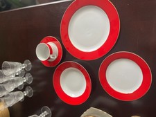 Red rimmed dinner for sale  Coralville