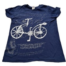 Camiseta Leonardo Da Vinci obra de arte estampa pequena masculina azul marinho usada  comprar usado  Enviando para Brazil