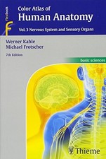 COLOR ATLAS OF HUMAN ANATOMY, VOL. 3: NERVOUS SYSTEM AND By Werner Kahle Mint comprar usado  Enviando para Brazil