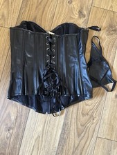 Black pvc basque for sale  LONDON