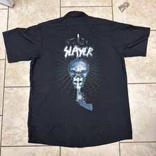 Camiseta Vintage Slayer Band Grande 2000 Tour Y2K Rojo Gorra Mecánica Ropa de Trabajo Botón segunda mano  Embacar hacia Mexico