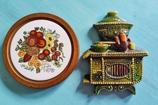 Par de fogão retrô rebite bandeja de queijo e placa de parede Lefton vintage anos 60 Groovy   comprar usado  Enviando para Brazil