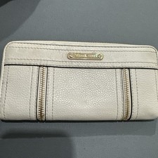 Carteira acordeão Michael Kors Moxely couro branco continental com zíper embreagem comprar usado  Enviando para Brazil