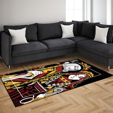 Tapete de área de cartas King & Queen | Tapete preto para decoração de casa para sala de jogos de pôquer comprar usado  Enviando para Brazil