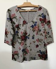 Pull gris fleurs d'occasion  Bourg-de-Thizy