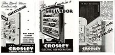 Anúncios impressos vintage da década de 1930 geladeira CROSLEY Shelvador comprar usado  Enviando para Brazil