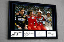 AYRTON SENNA ALAIN PROST NIGEL MANSELL NELSON PIQUET Assinado Emoldurado Ótimo Presente comprar usado  Enviando para Brazil