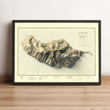 Mapa da Ilha da Madeira (Portugal), Mapa de Alívio da Ilha da Madeira 2D - Plano 2D comprar usado Mapa da Ilha da Madeira (Portugal), Mapa de Alívio da Ilha da Madeira 2D - Plano 2D comprar usado  Enviando para Brazil